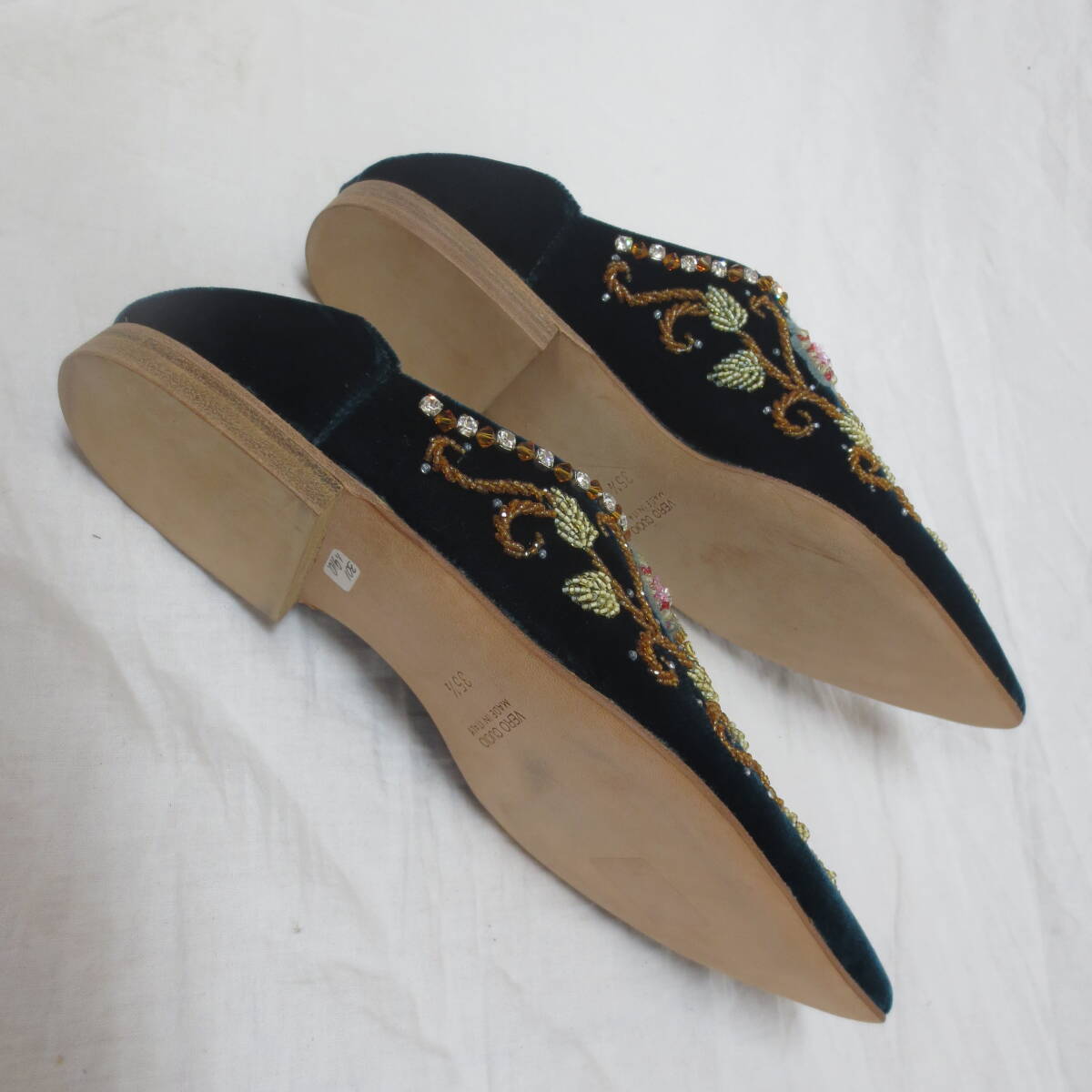 0 Dolce & Gabbana DOLCE&GABBANA cameo Swarovski slip-on shoes Bab -shu collection model archive masterpiece 