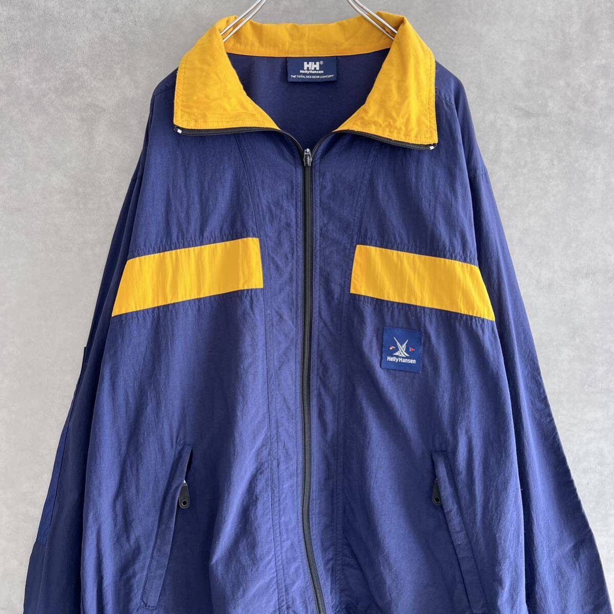 HELLY HANSEN ヘリーハンセン ナイロンジャケットネイビー×イエロー medium