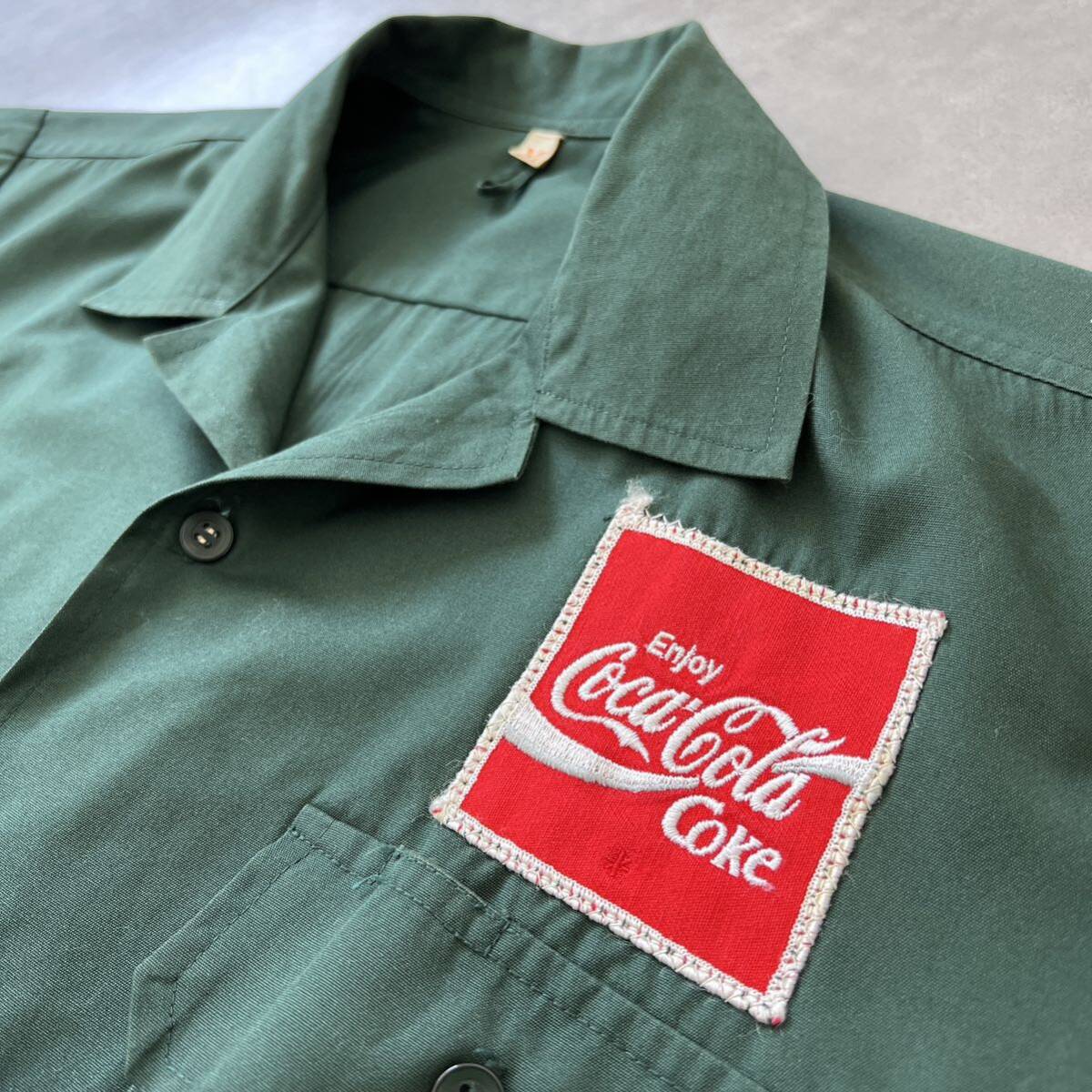ヴィンテージ Coca-Colaコカコーラ 半袖ワークシャツ ユニフォーム M XS相当 非売品 企業TAIWA unisex_画像7