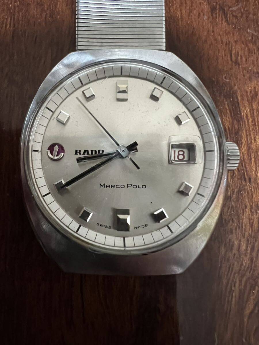 ラドー マルコポーロ デイト 自動巻 オートマチック 腕時計 Ref.11836/1 メンズ 稼働品 シルバーカラー文字盤 の画像1