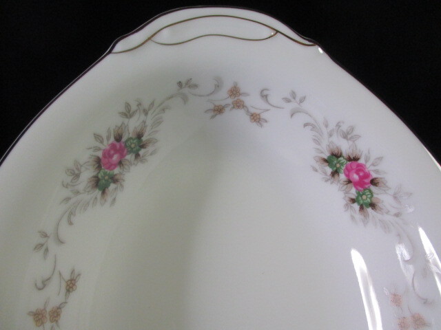 昭和レトロ　カレー皿 ５枚 花柄 楕円 プレート 盛皿_画像2