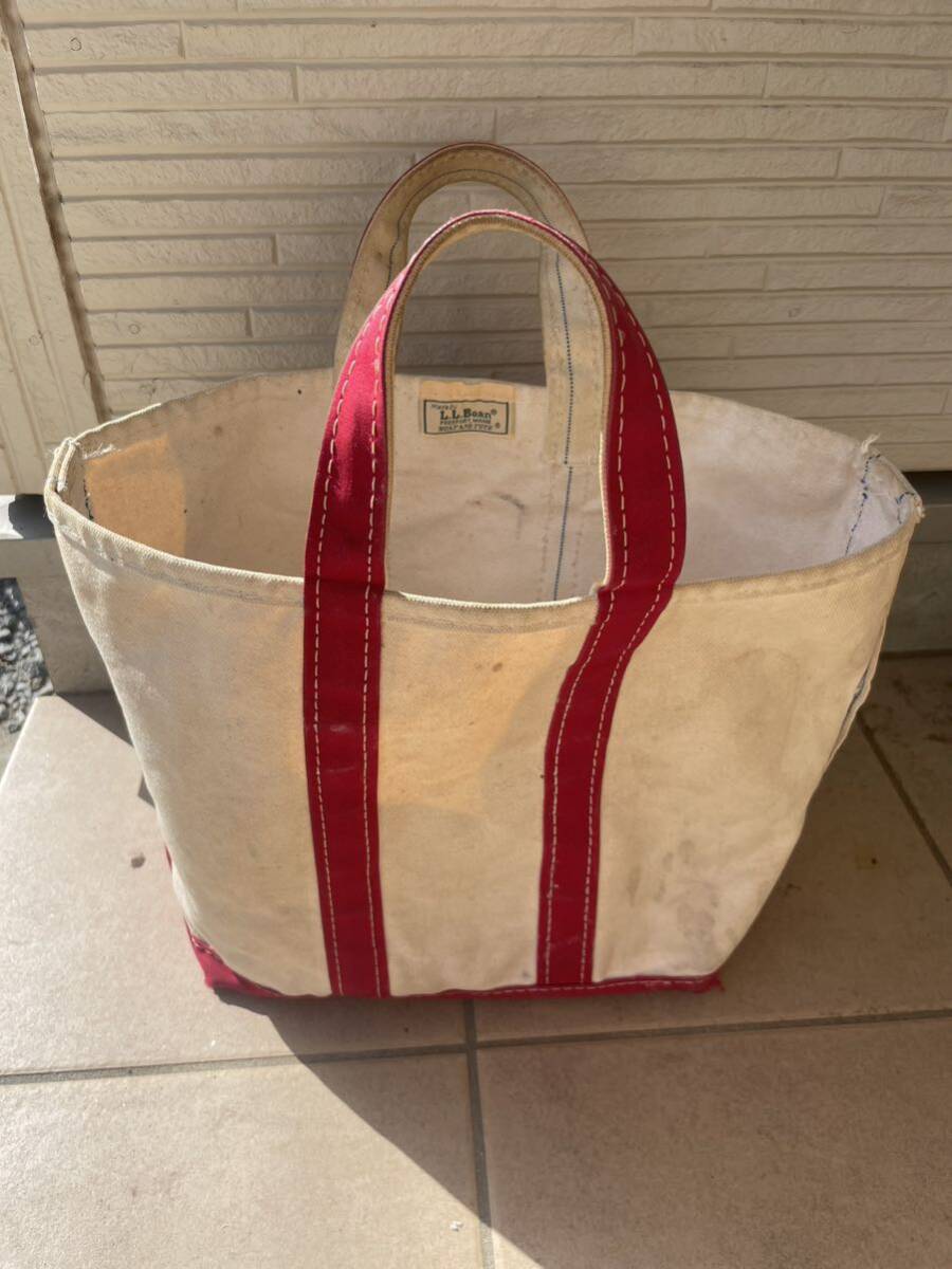 LLBean BOAT AND TOTE トートバッグ 赤 80年代 2トーンタグ vintageの画像1