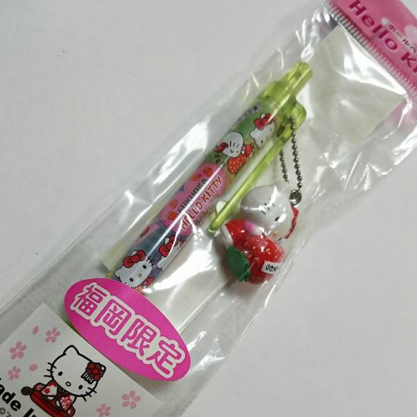 【福岡☆あまおうかじり☆GREEN いちご イチゴ 苺 strawberry あまおう】ご当地キティ ボールペン ハローキティ サンリオの画像2