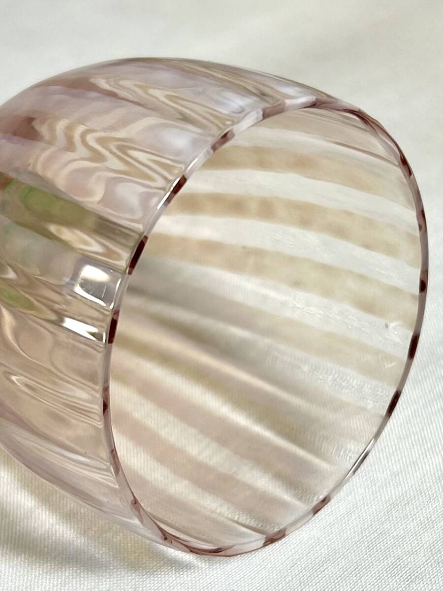 ペアワイングラス 色ガラス 工芸ガラス ショートグラス / 口径6.5cm×高さ12.3cm×高台径6～6.1cm / 箱無し の画像6