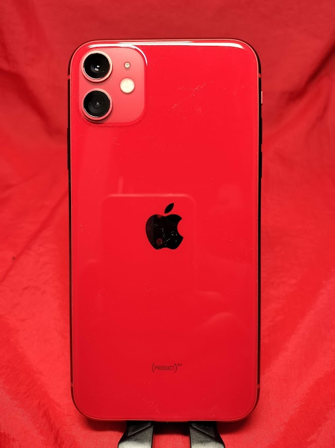 動作品・美品・角打ちなし・画面割れ無し iPhone11 64GB MWLV2J/A PRODUCT RED SIMフリー の画像2