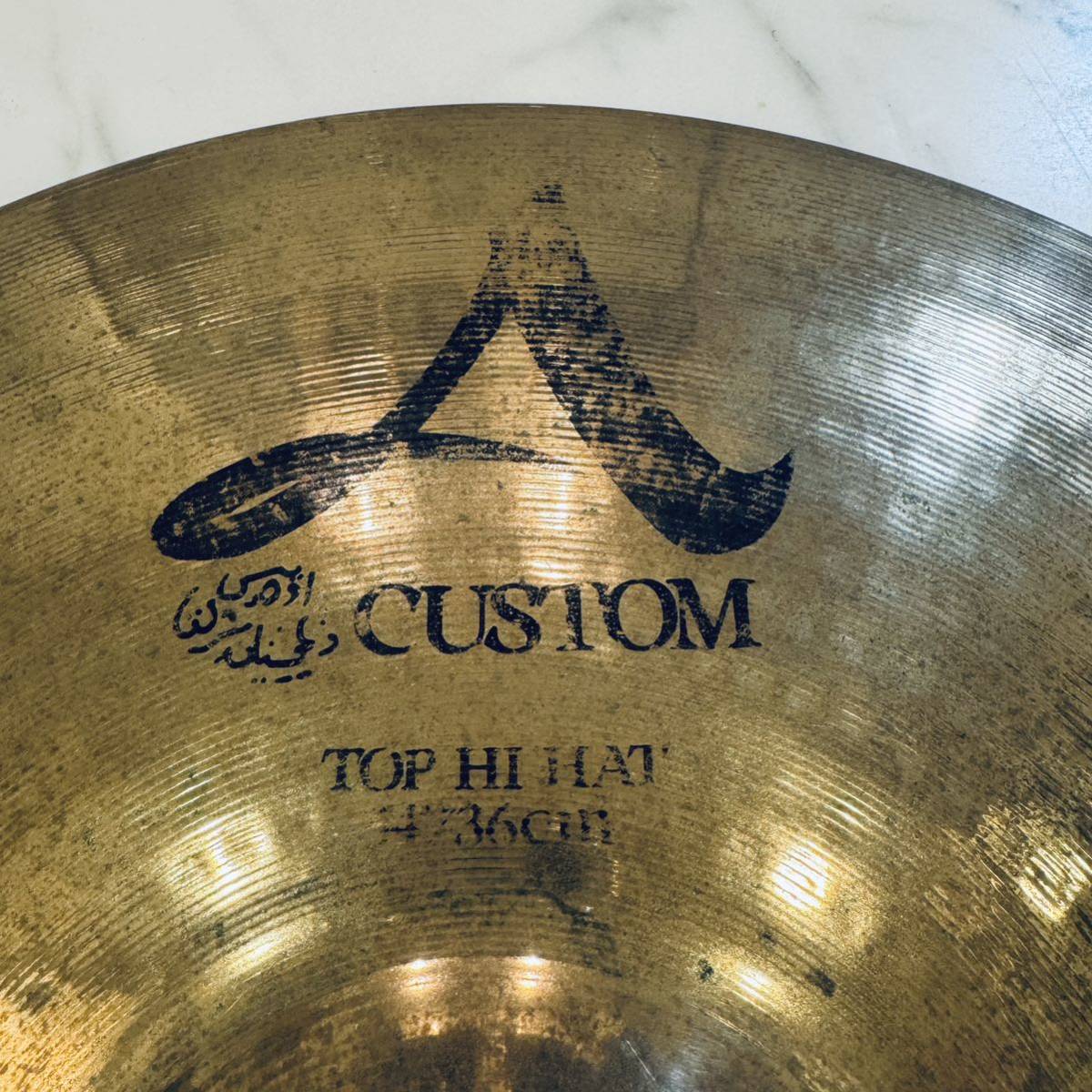 Zildjian ジルジャン A CUSTOM ハイハット クラッシュ シンバル 14インチ TOPの画像4