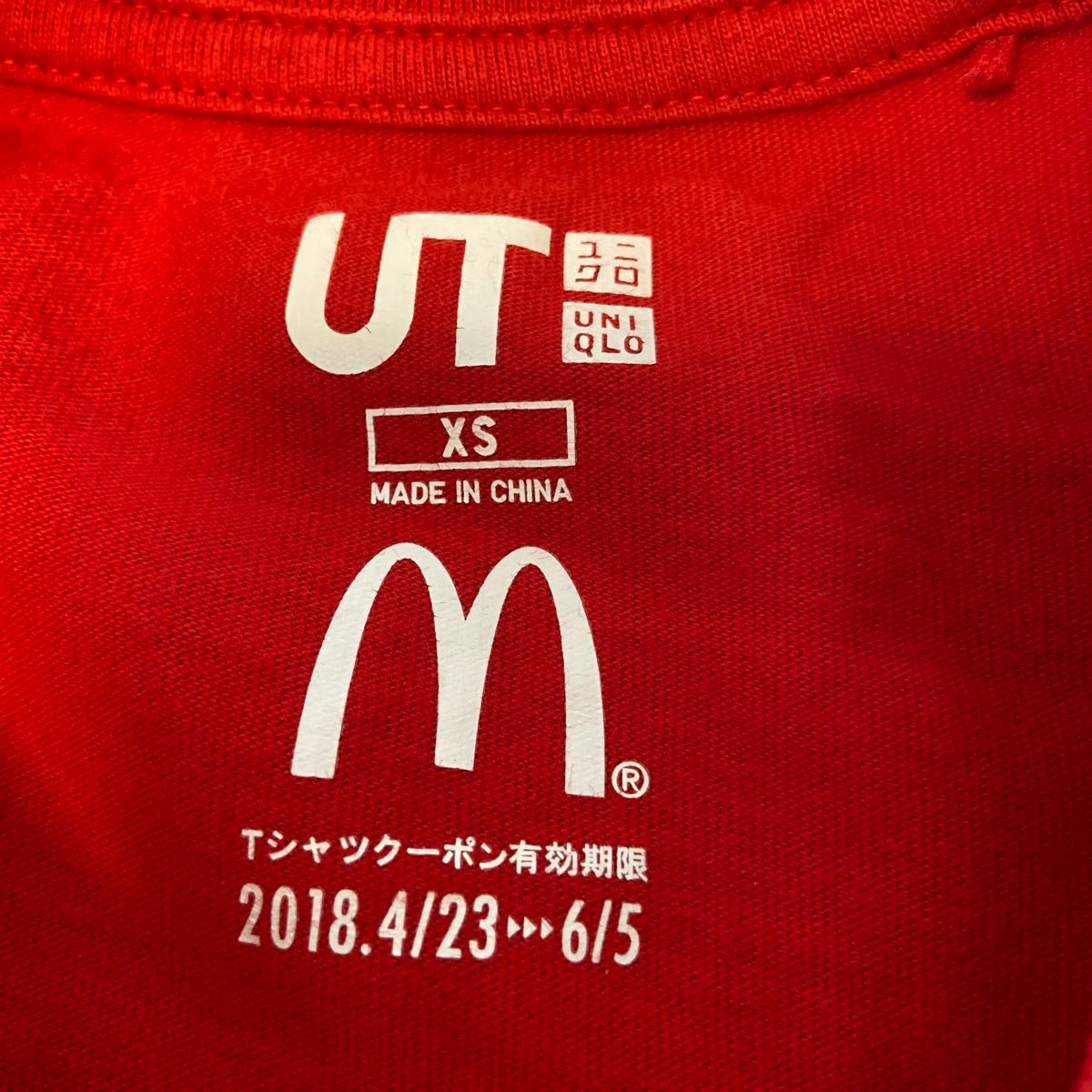 【USED】ユニクロ UNIQLO 半袖Tシャツ Tシャツ ロゴTシャツ XS 子供服 160 No.113 マック マクドナルド