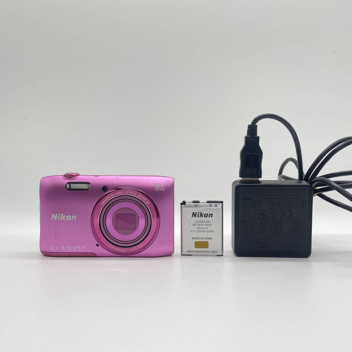 【動作確認済】Nikon coolpix S3600 PINK　コンデジ　デジカメ　デジタルカメラ　シャッター&フラッシュ動作OK_画像1