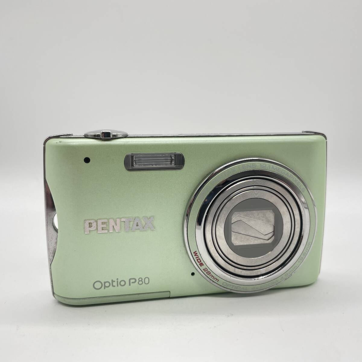 【動作確認済】PENTAX Optio p80 グリーン　コンデジ　デジカメ　デジタルカメラ　シャッター&フラッシュ動作OK
