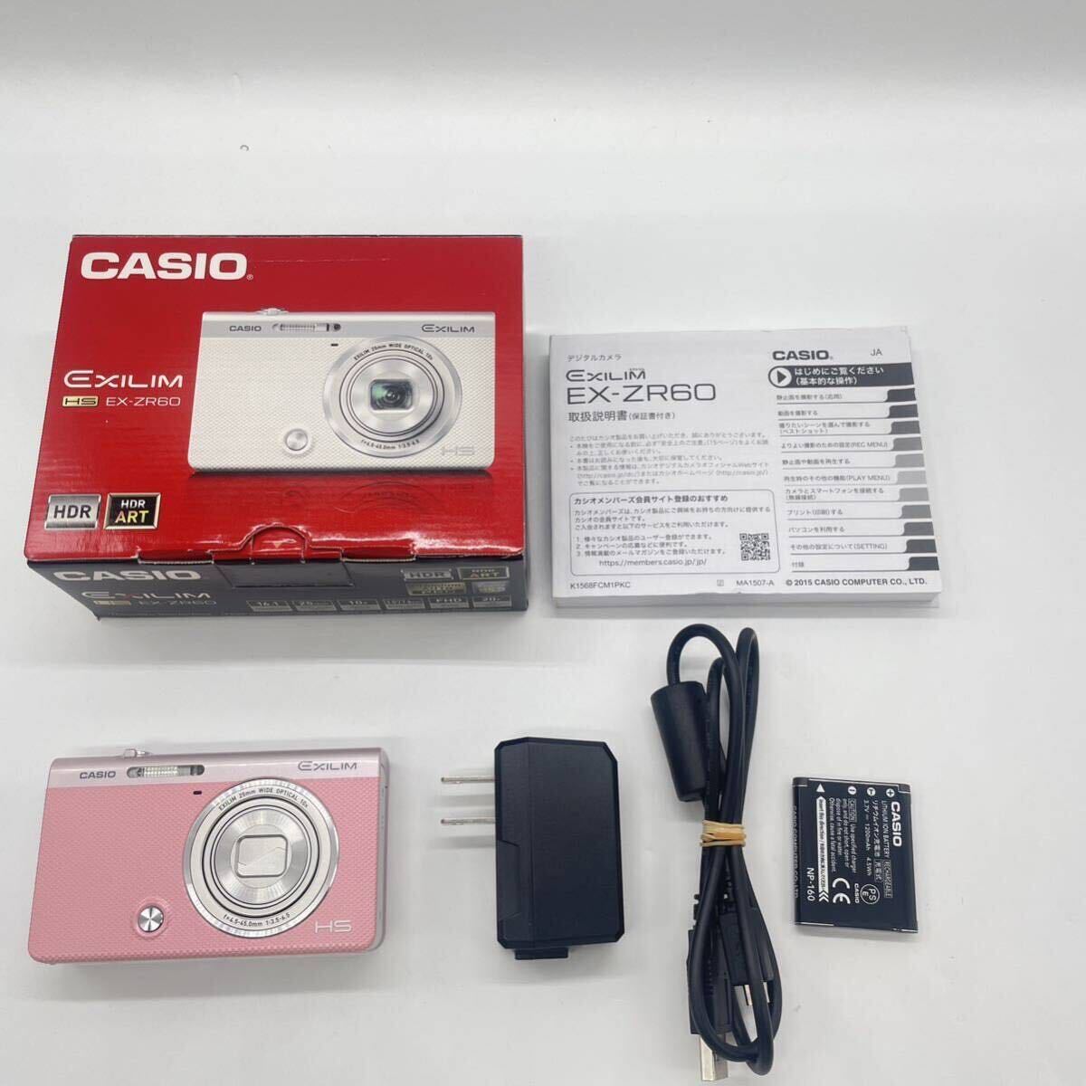 【動作確認済み・備品完備・状態良好品】CASIO EXILIM EX-ZR60 pink デジタルカメラ カシオ デジカメ _画像1