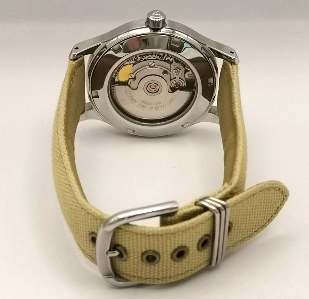 美品 HAMILTON ハミルトン 9721B カーキ フィールド 裏スケ 自動 美品 HAMILTON ハミルトン 9721B カーキ フィールド 裏スケ 自動