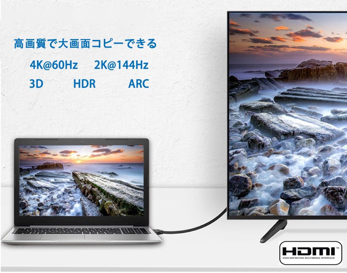 高品質HDMI ケーブル 1.0m VER2.0 金メッキ 2K 4K対応