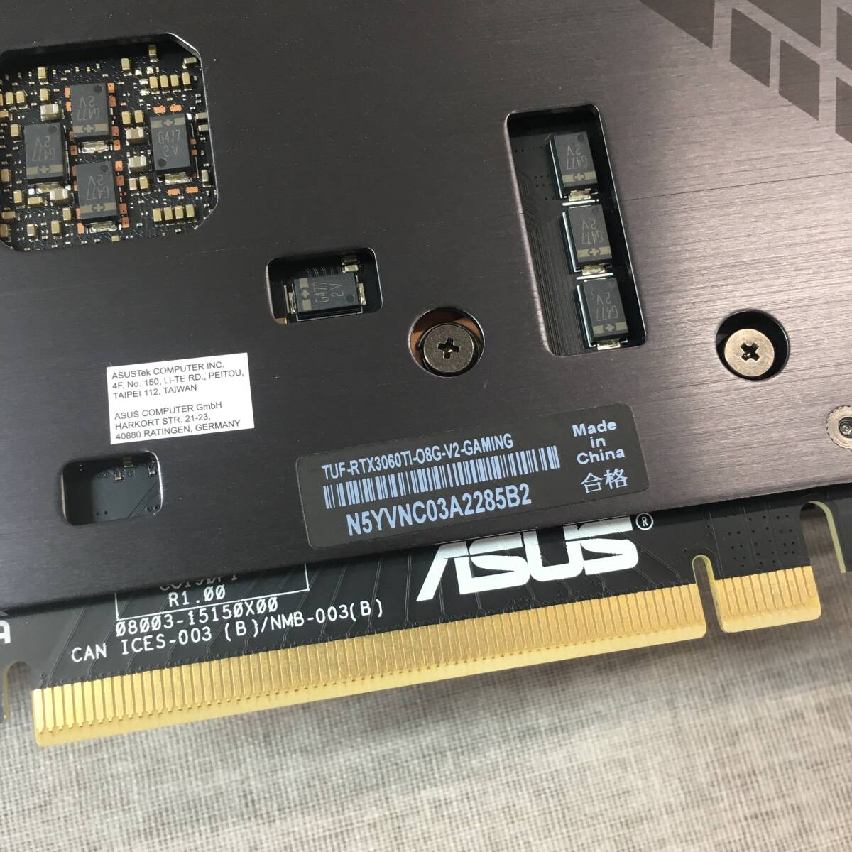 現状品 ASUSTek TUF Gaming NVIDIA GeForce RTX 3060 Ti 搭載ビデオカード 8GB GDDR6 TUF-RTX3060TI-O8G-V2-GAMING_画像8