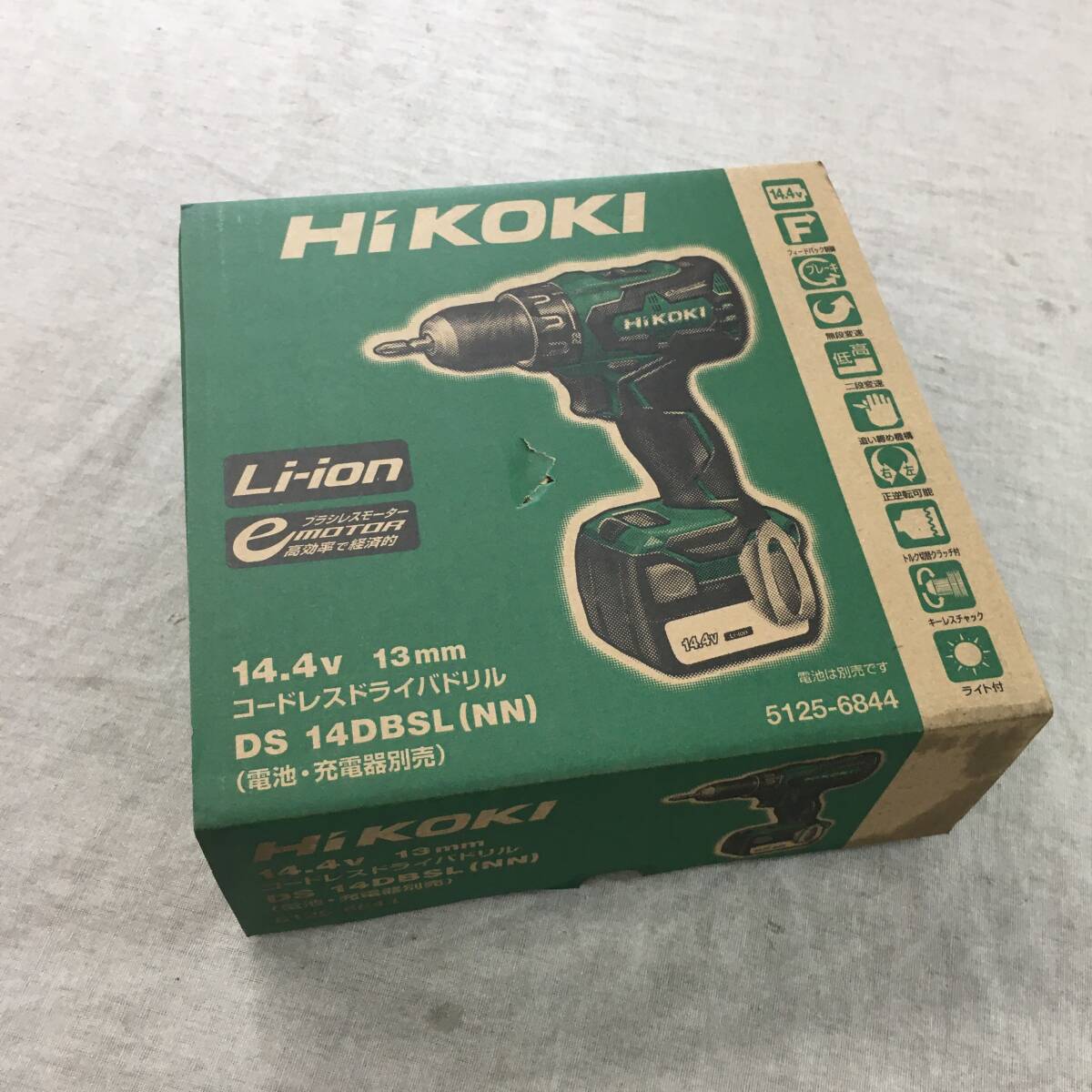未使用 HiKOKI(ハイコーキ) 14.4V コードレスドライバドリル 充電式 蓄電池、充電器別売り DS14DBSL(NN)_画像1