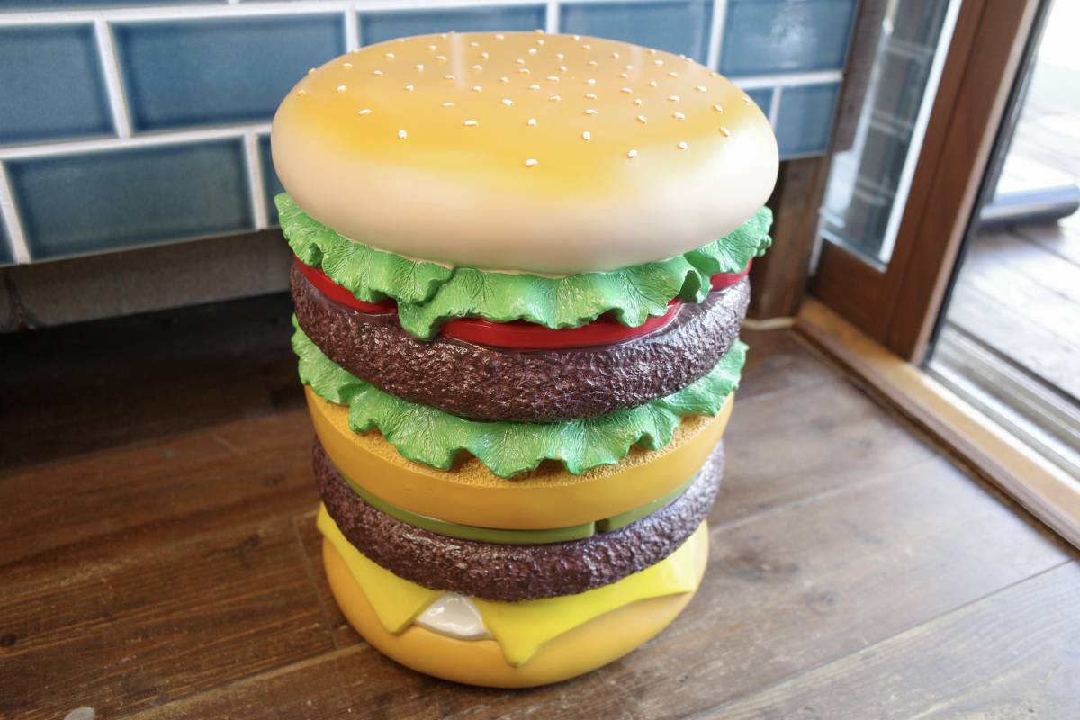 新品　ハンバーガー　チェア　STOOL 椅子　レジン製　HAMBURGER インテリア　店舗ディスプレイ　カフェ　バー_画像1