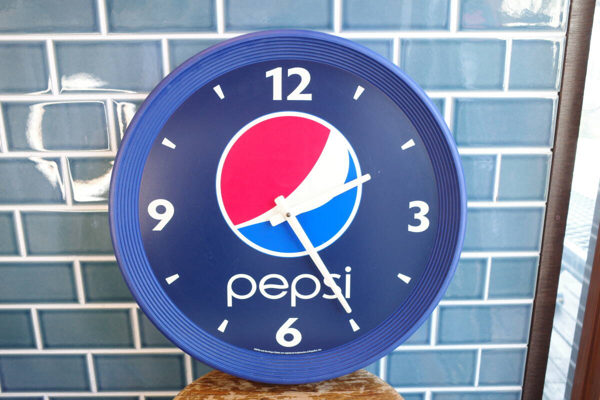  ビンテージ　PEPSI ペプシ　壁掛け時計　IMPACT アメリカ製　インテリア　ダイナー　カフェ　店舗　カリフォルニアハウス　_画像1