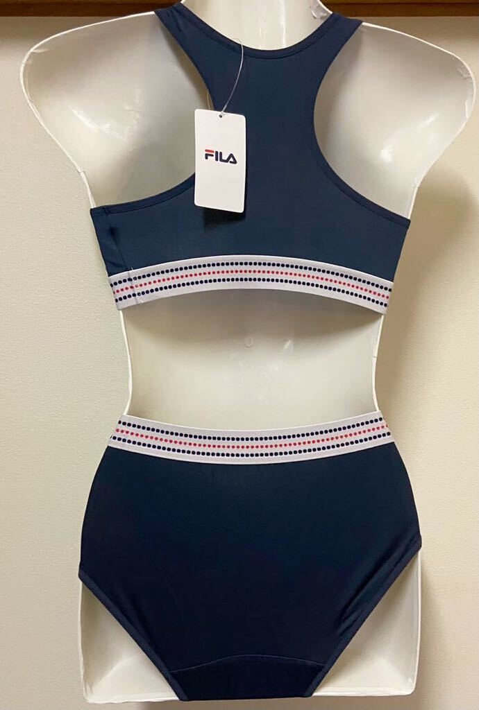 FILA filler sports bra ja-& shorts set M size color navy 