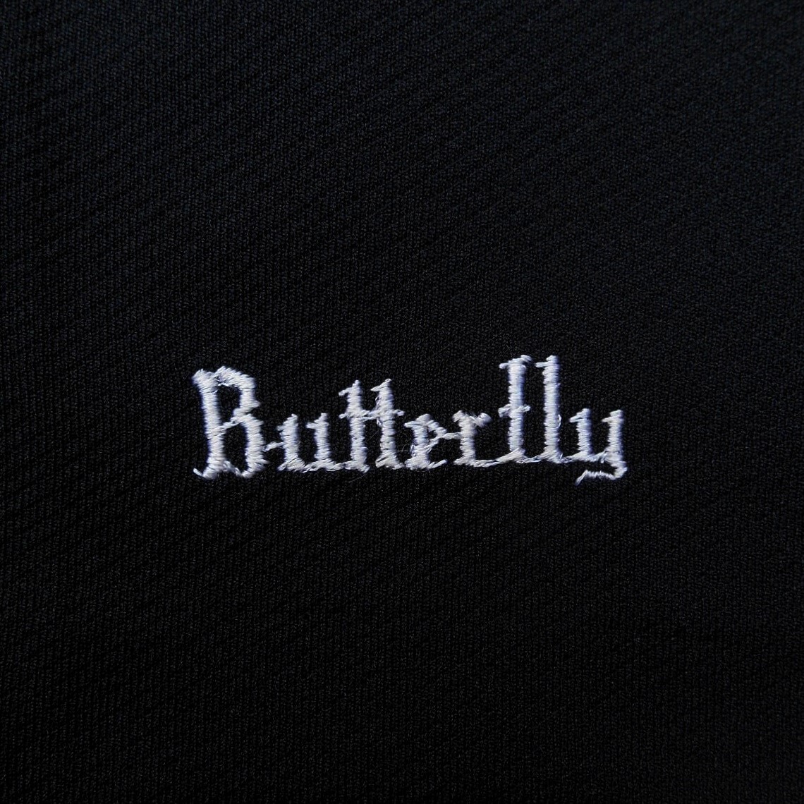 未使用 ~'80s Butterfly バタフライ S ショートパンツ 黒白 ブラック エステルジャージ トロンプルイユ切替デザイン 日本製 デッドストックの画像7