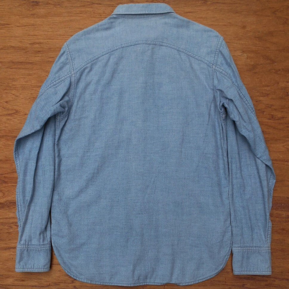 CUSHMAN クッシュマン '30s HERRINGBONE WORK SHIRT 長袖 S ヘリンボーン ワークシャツ インディゴブルー チンスト McCOYフリーホイラーズ_画像2