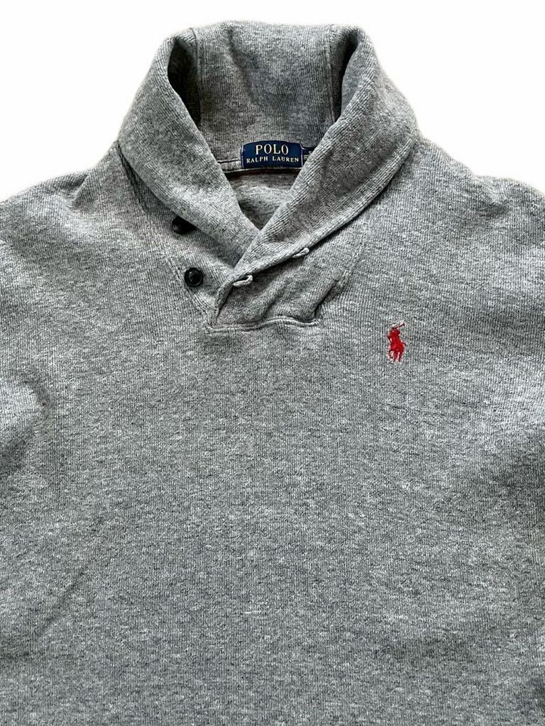 ●●POLO RALPH LAUREN ポロラルフローレン ショールカラー スウェット S グレー●●_画像2