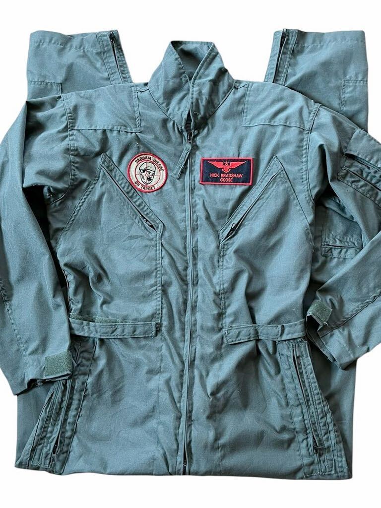 ●●vintage usミリタリー つなぎ オールインワン COVERALLS FLYER'S SUMMER FIRE RESISTANT 42LONG●●_画像7