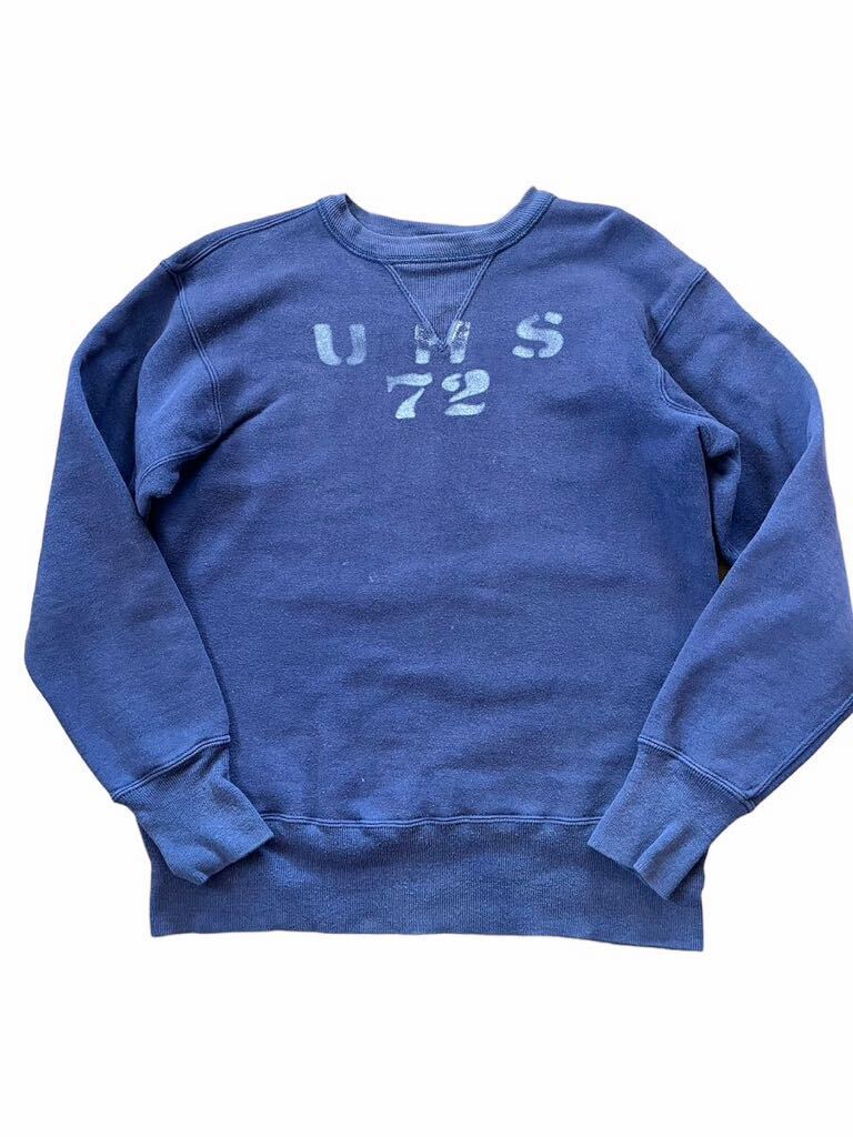 ●●vintage Warehouse ウエアハウス 両Vスウェット 38 紺ネービー UMS 72●●_画像1