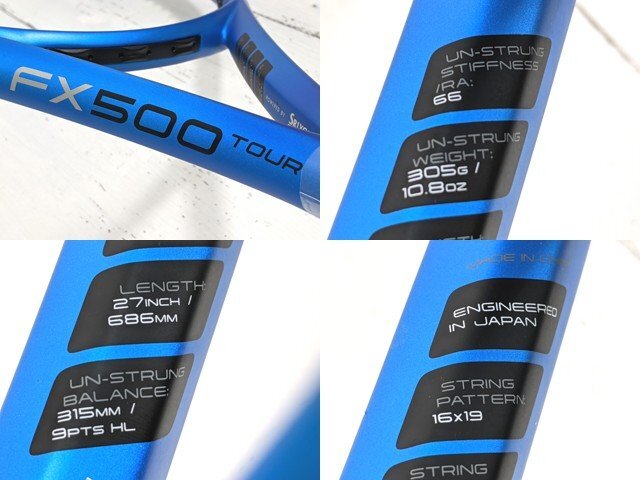 【9yt140】硬式用テニスラケット DUNLOP ダンロップ FX500 TOUR ツアー【2023】 G2 美品◆Q67の画像4