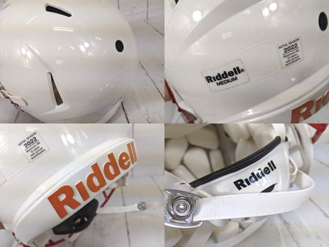 【4yt028】アメリカンフットボール ヘルメット Riddell リデル【2022】オフホワイト×レッド サイズ：M◆U90_画像4