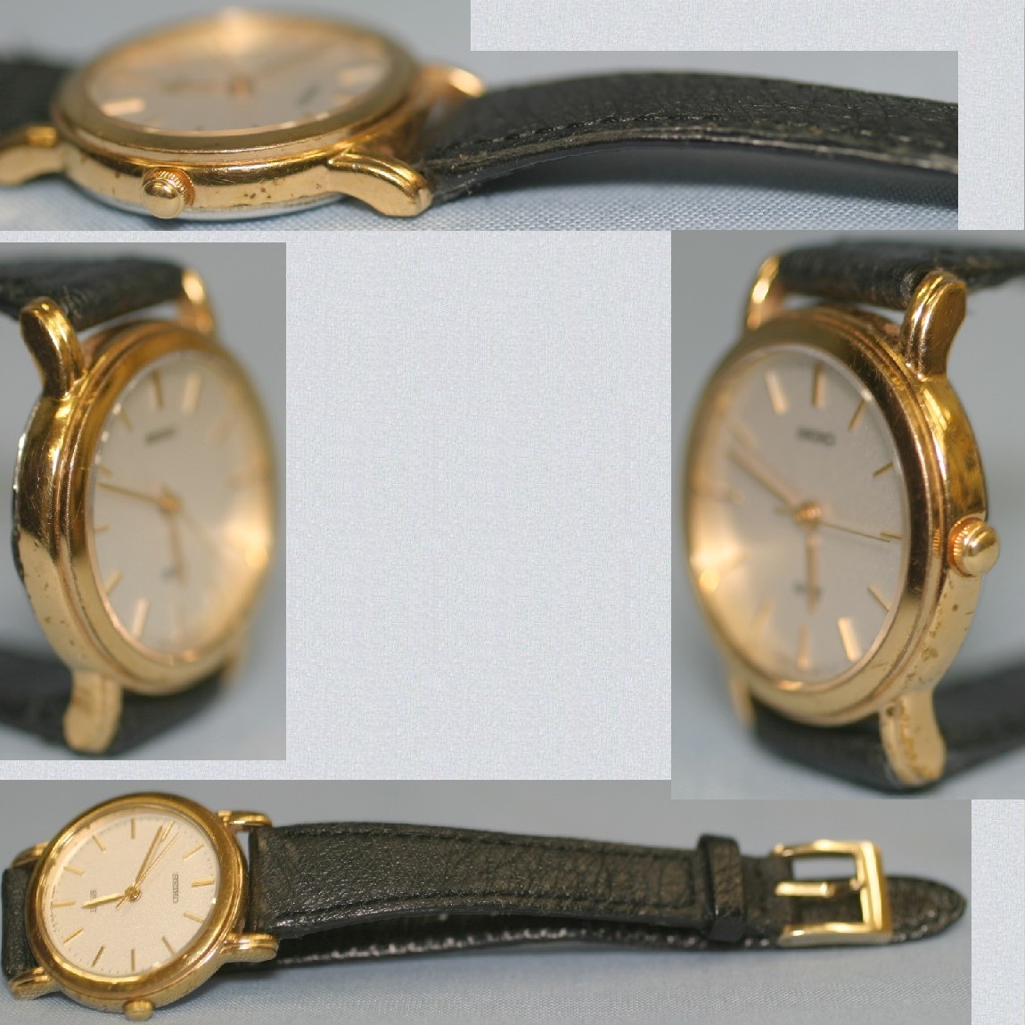 【中古】本物綺麗セイコー女性用金色時計スピリット電池交換済　○A8-99_画像2