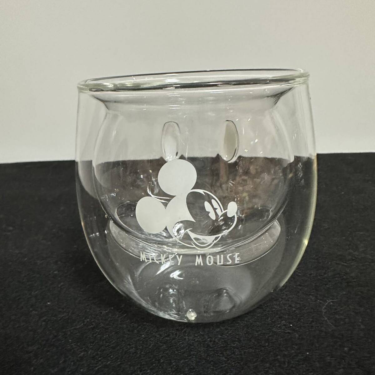 ST■ 美品 Disney ディズニー Mickey ミッキー ダブルウォールグラス 2客 ペア タンブラー コップ グラス 二重構造 キッチン かわいいの画像5