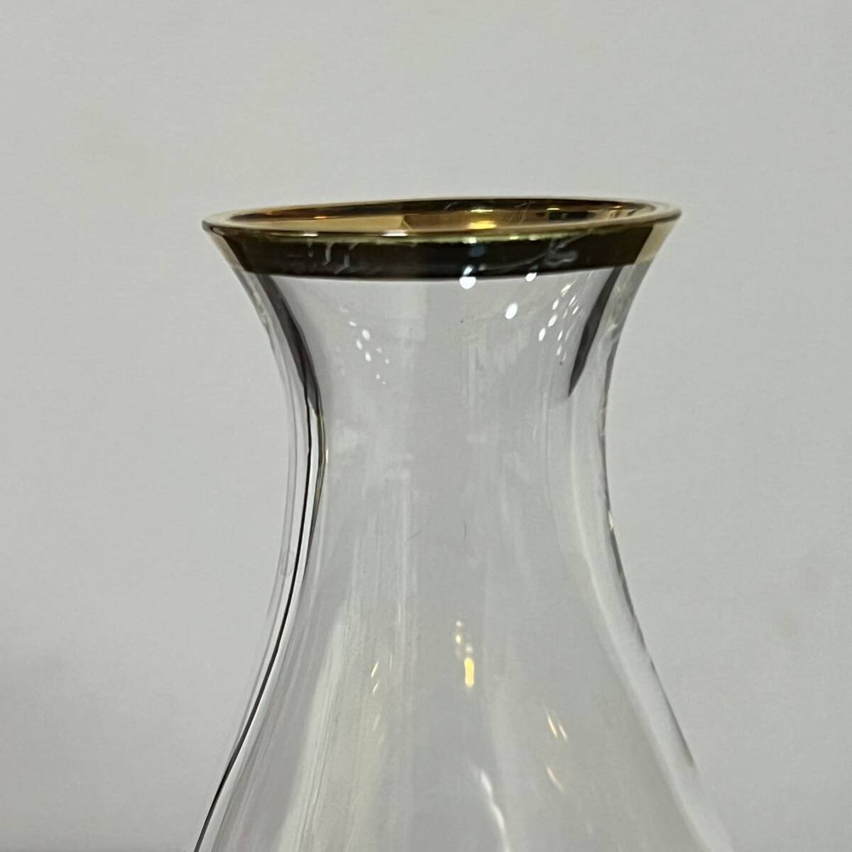 SI■ 未使用 BOHEMIA ボヘミア 花瓶 花器 ゴールド 高さ15cm 一輪挿し 置物 花 金彩 グラス フラワーベース インテリア アンティークの画像6