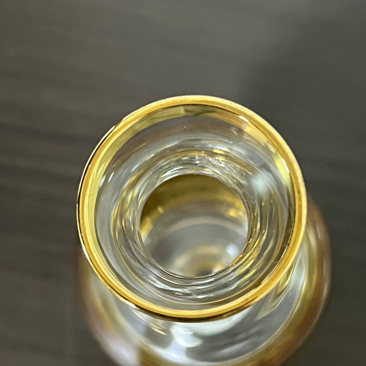 SI■ 未使用 BOHEMIA ボヘミア 花瓶 花器 ゴールド 高さ15cm 一輪挿し 置物 花 金彩 グラス フラワーベース インテリア アンティークの画像2