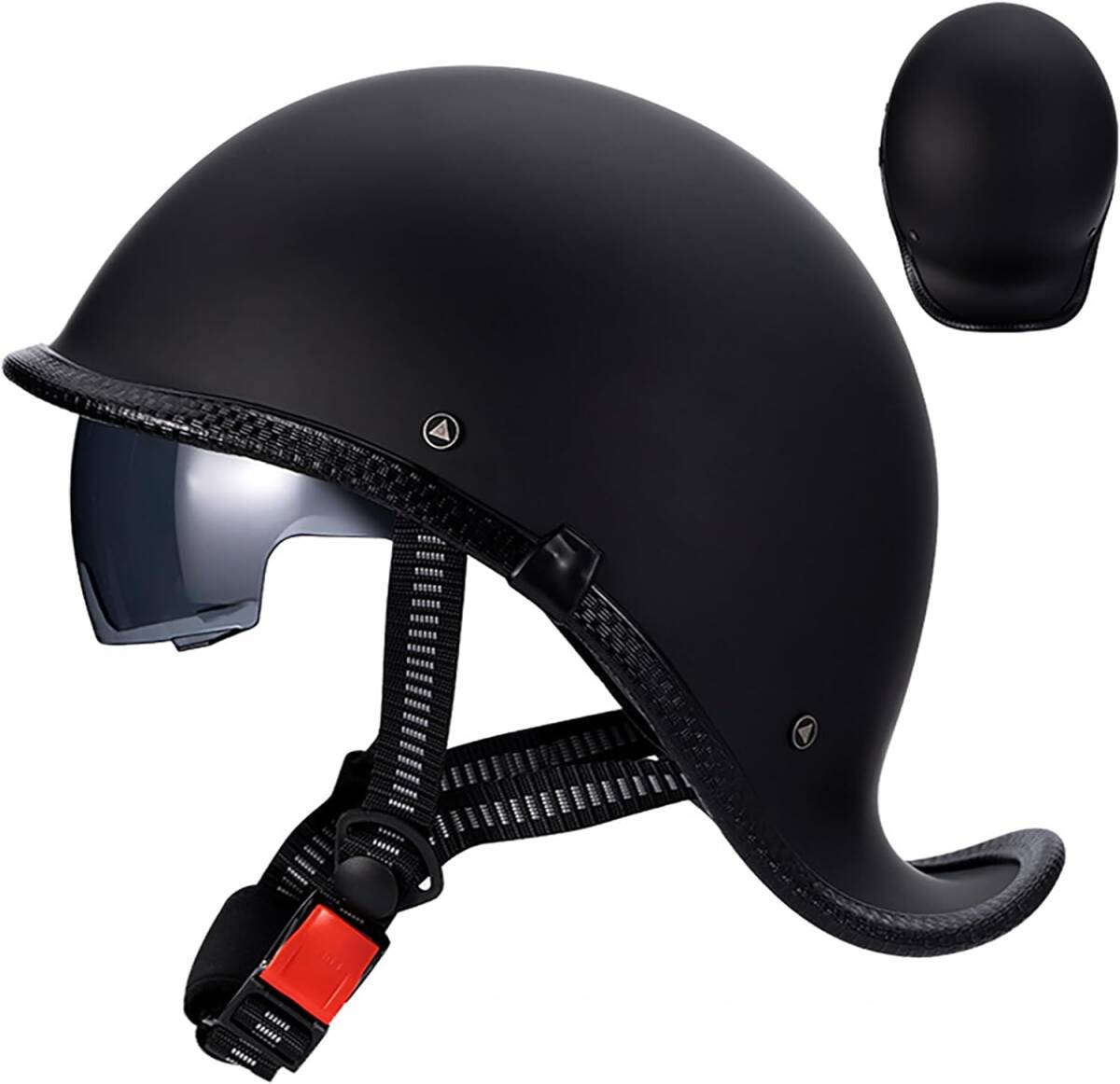  duck tail helmet semi-hat helmet men's lady's half helmet Impact-proof . super light weight half helmet mat black size :L