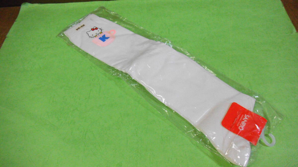 1976 year Showa Retro pop Hello Kitty Hello Kitty school knee-high socks white white 23~24cm one Point new goods storage goods 