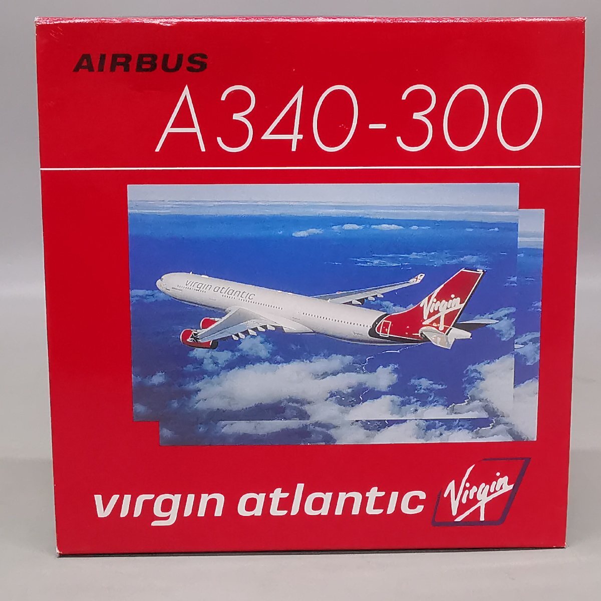 未使用 Virgin Atlantic ヴァージンアトランティック 1/400 Airbus A340-300 Dragon Wings 元箱入 付属品 航空機 模型 Z5581_画像1