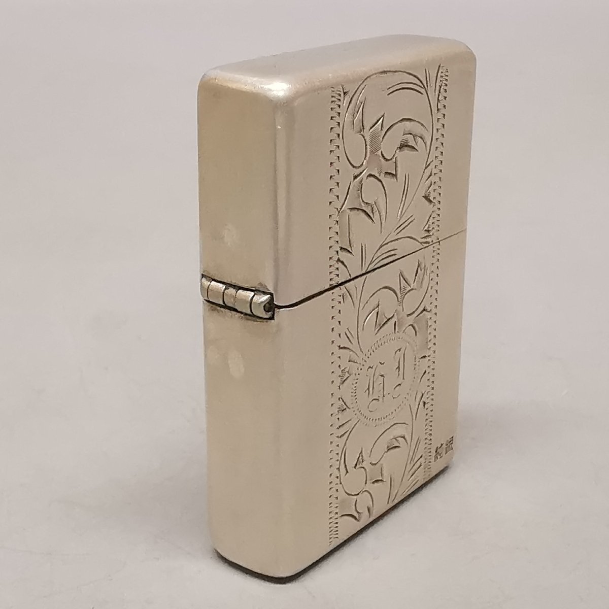 ZIPPO ジッポー STERLING SILVER スターリング シルバー 純銀 オイルライター 火花確認済 ケース付 Z5641_画像4