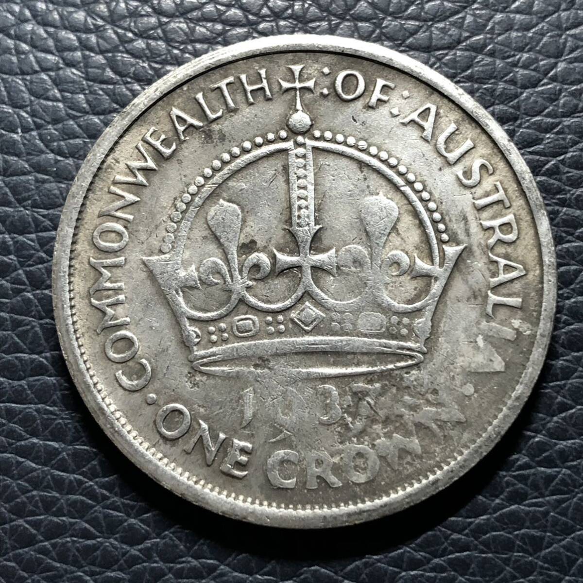 外国古銭 イギリス 1937年 3ペンス 銀貨 ジョージ6世 アンティーク 大型銀貨 の画像2