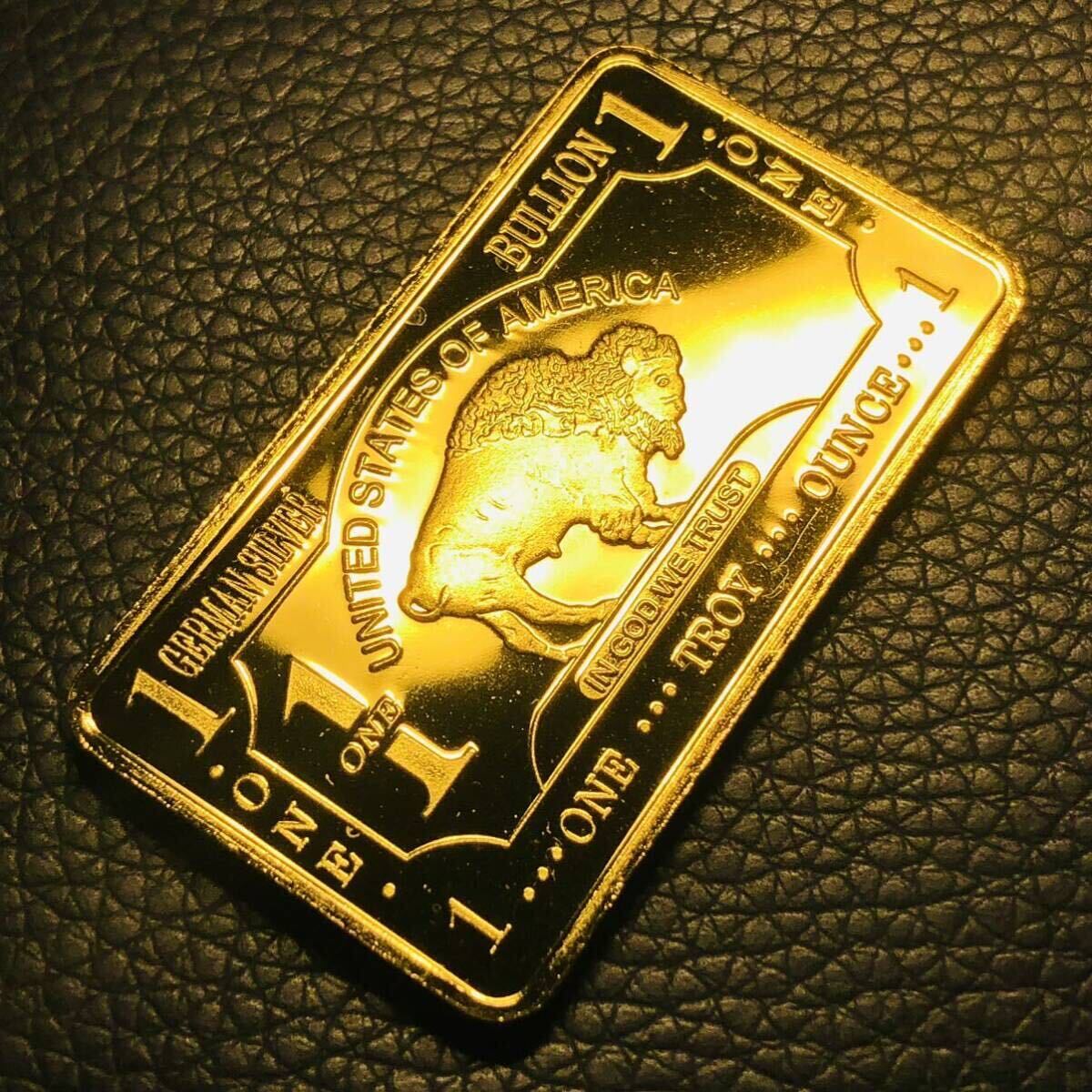 外国古銭 アメリカ 1ドル記念 1オンス ゴールドバー GOLD 大型金貨 古銭 カプセル付きの画像1