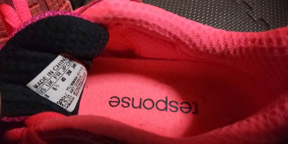 美品adidas濃いピンク、蛍光オレンジ、シューズ サイズ24.5cmの画像9