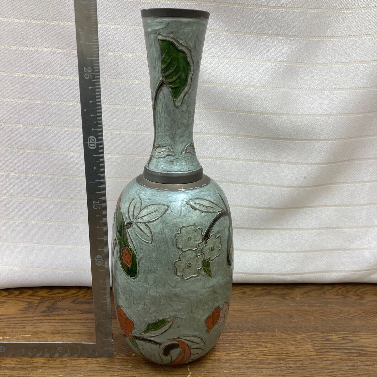 [ vase ma is radio-controller . India handicraft ] old work of art long-term keeping goods enamel . natural flower stylish flower vase antique interior [B9-3①]0411