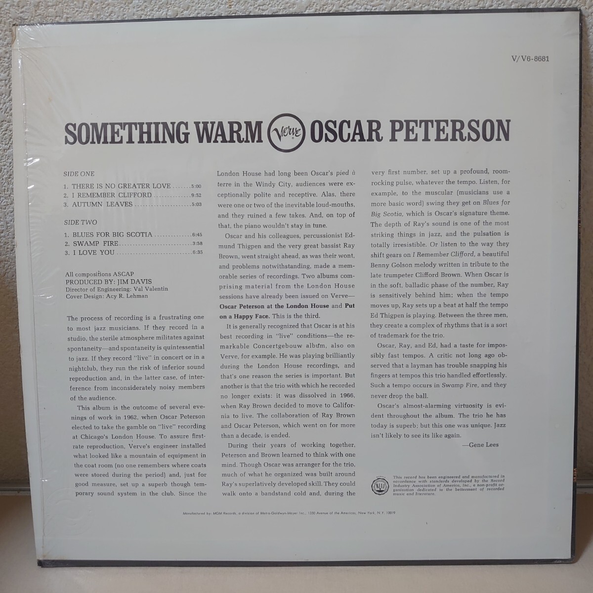 LP☆OSKAR PETERSON/SOMETHING WARM［V6 8681/USA盤/深溝/オスカー・ピーターソン］の画像3