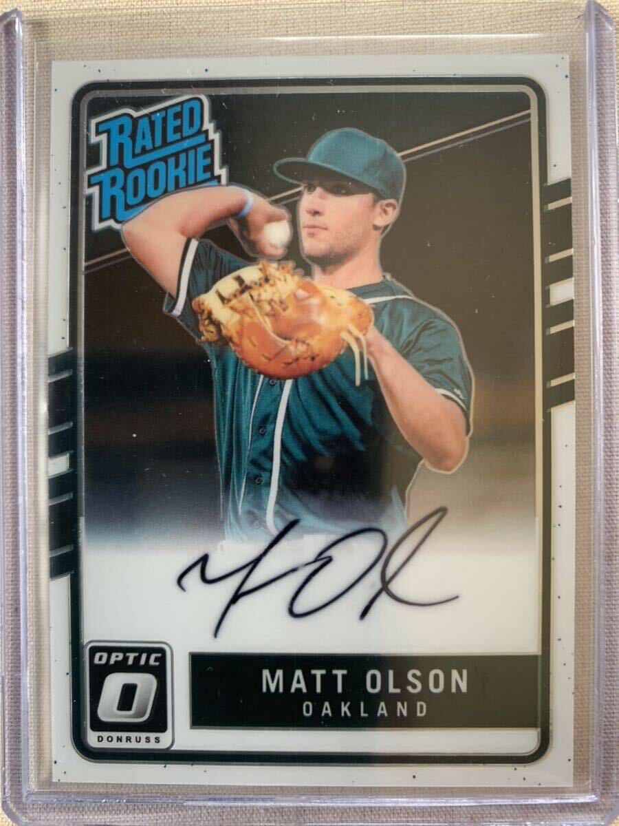 2017 PANINI DONRUSS OPTIC Rated Rookie Base Autographs #167 MATT OLSON マット・オルソン パニーニ ルーキーオート 直書き 本塁打王の画像1