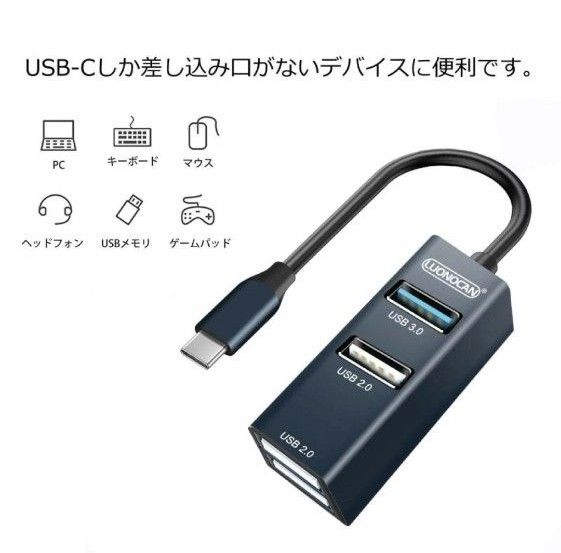 USB-C ハブ LUONOCAN type c 変換アダプタ USBポート 増設 タイプc usb hub