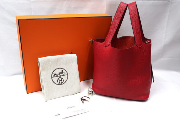 【美品】HERMES／エルメス　ピコタンロックMM　トリヨンクレマンス　ルージュカザック　C刻印　ハンドバッグ　600030108_画像10