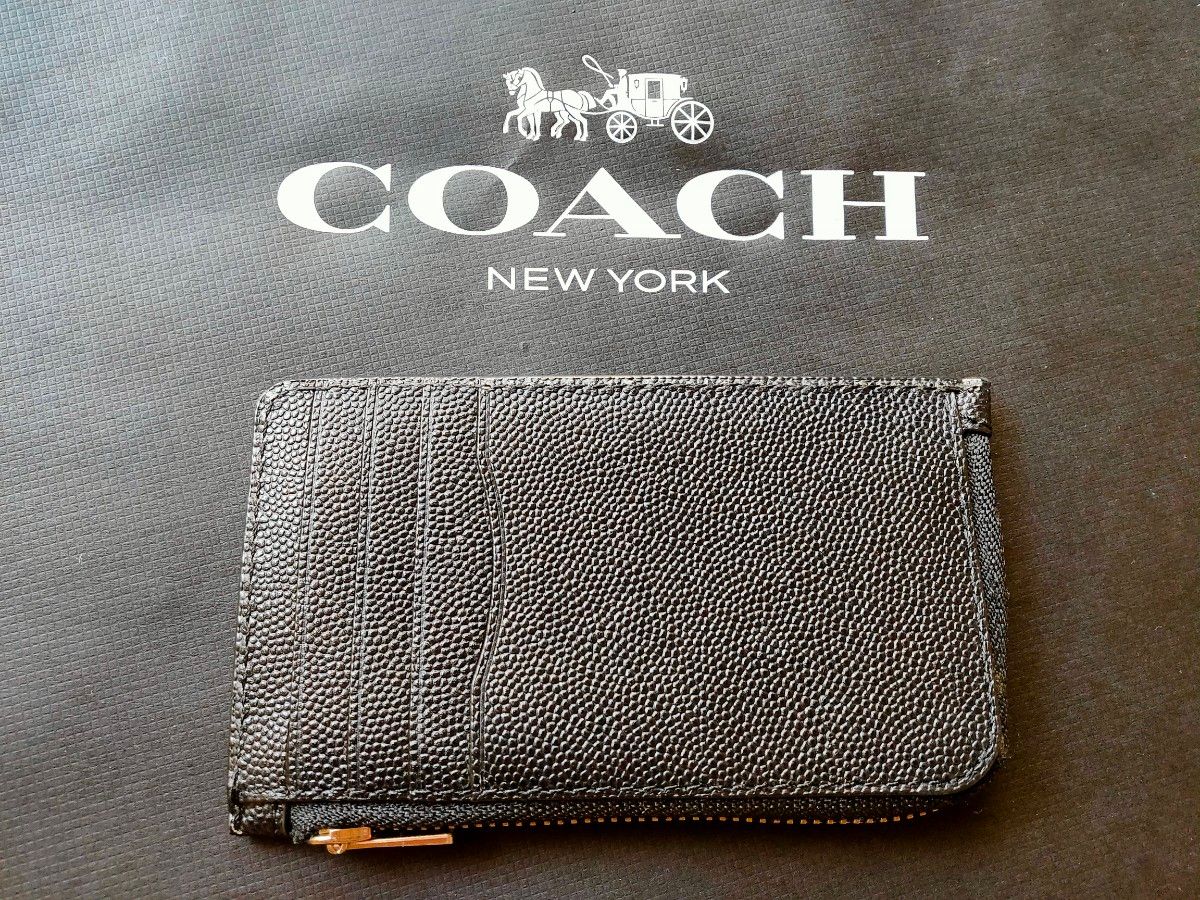 【送料無料】新品未使用　MADE IN INDIAANDE COACH　コーチ　定期券ケース　カード入り　パスケース　付属品付き