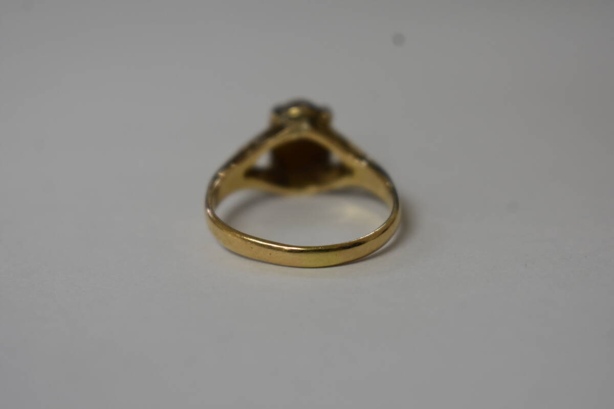 うぶ品 K18刻印 石付リング 18金 指輪 約3.6g の画像4