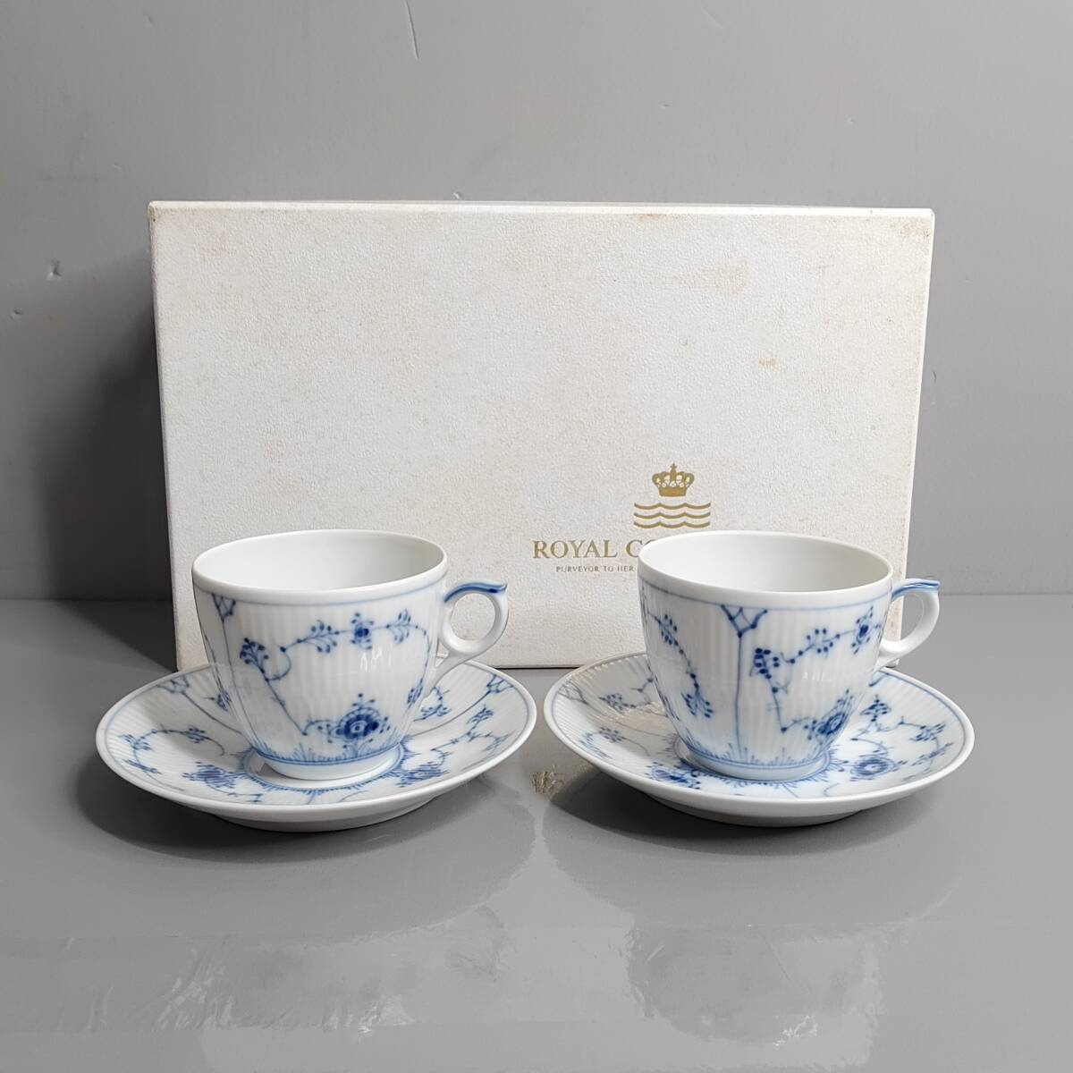 コレクション★ROYAL COPENHAGEN★ロイヤルコペンハーゲン ブルーフルーテッド カップ&ソーサー 2客セット _画像1