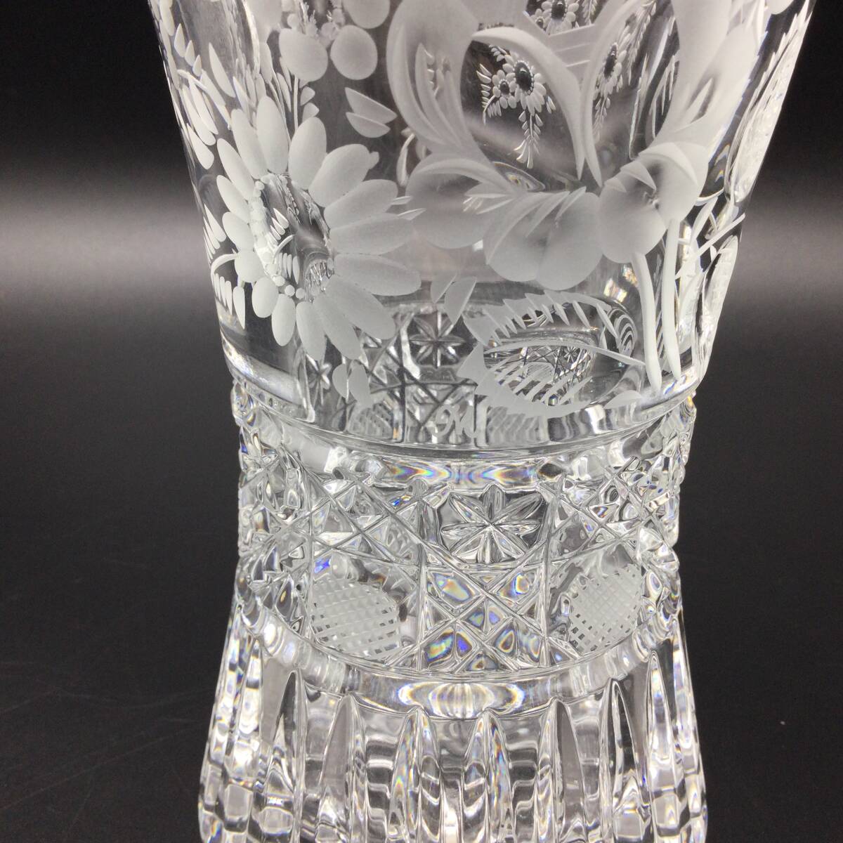 【3511】未使用 Meissen マイセン クリスタル ガラス フラワーベース 花瓶 花器の画像5