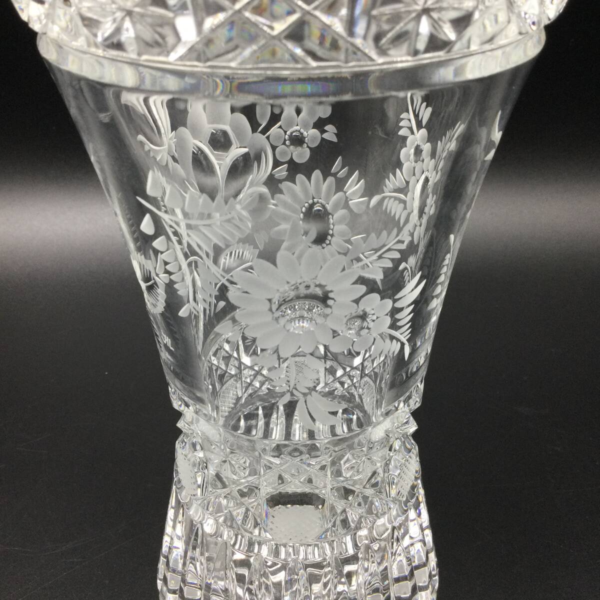 【3511】未使用 Meissen マイセン クリスタル ガラス フラワーベース 花瓶 花器の画像7