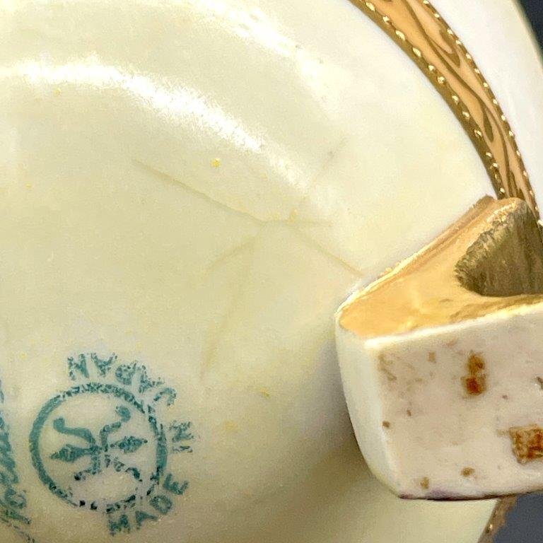 1 иен ~! Old Noritake Sakura документ . уголок ножек есть ваза золотая краска . сверху драгоценности maru ki печать Noritake эмаль Noritake декорации роскошный оборудование орнамент весна 1908.